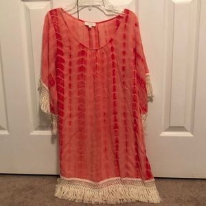 Umgee Tie Dye Fringe Dress